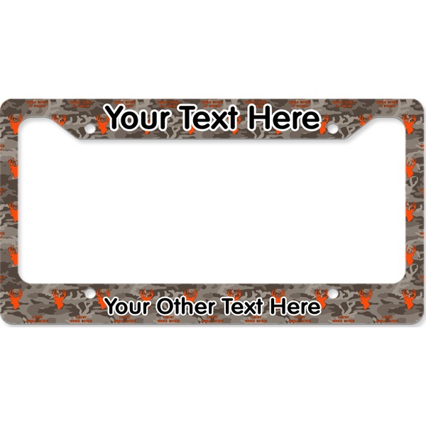 Custom Hunting Camo License Plate Frame - Style B (Personalized)