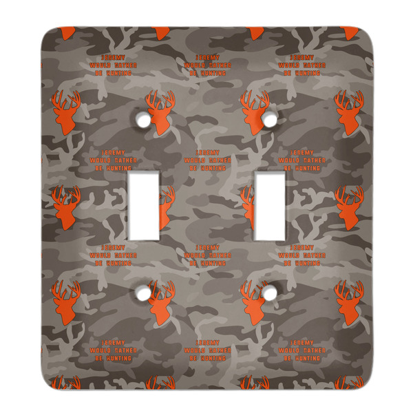 Custom Hunting Camo Light Switch Cover (2 Toggle Plate) (Personalized)