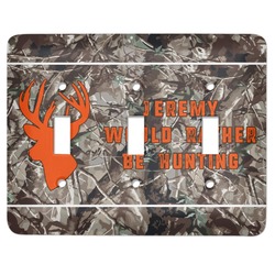 Hunting Camo Light Switch Cover (3 Toggle Plate) (Personalized)