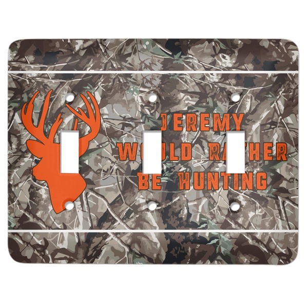 Custom Hunting Camo Light Switch Cover (3 Toggle Plate) (Personalized)