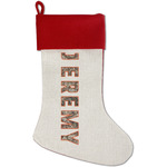 Hunting Camo Red Linen Stocking (Personalized)