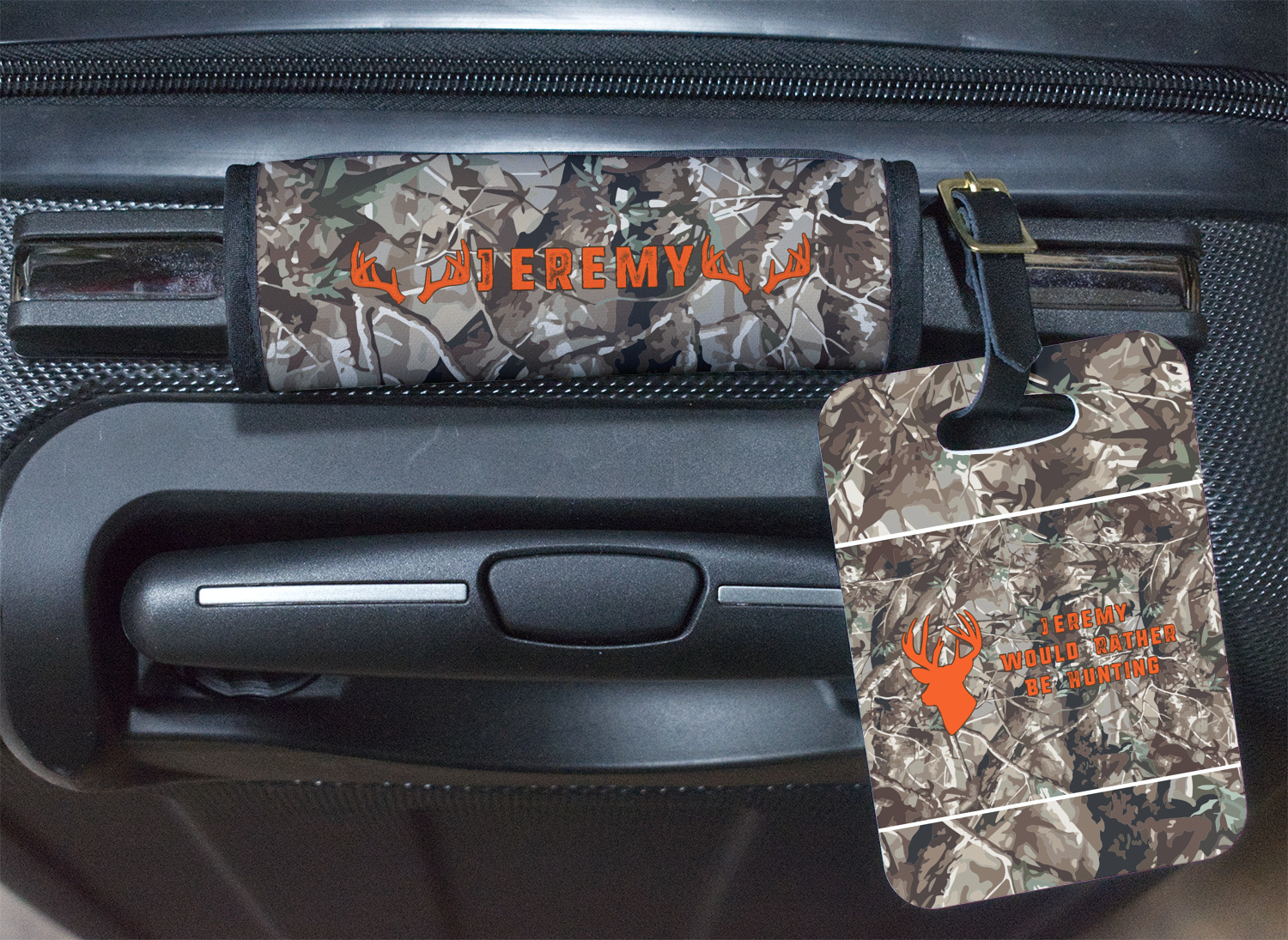 Hunting Camo Metal Luggage Tag w/ Name or Text YouCustomizeIt