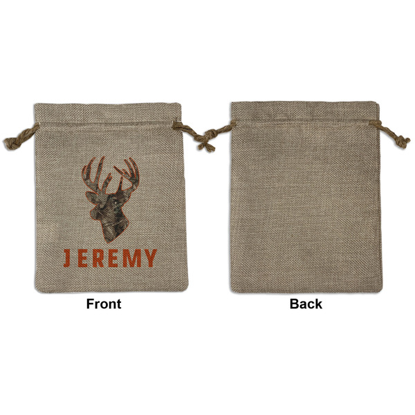 Hunting Camo Medium Burlap Gift Bag - Front Approval