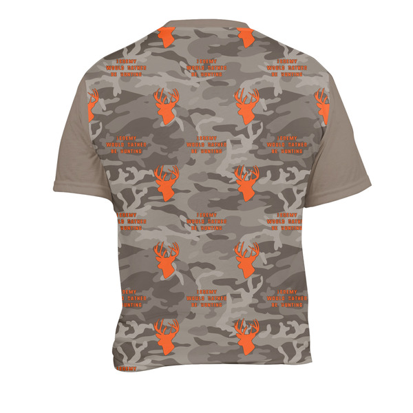 Hunting Camo Men's Crew Neck T Shirt Medium - Back