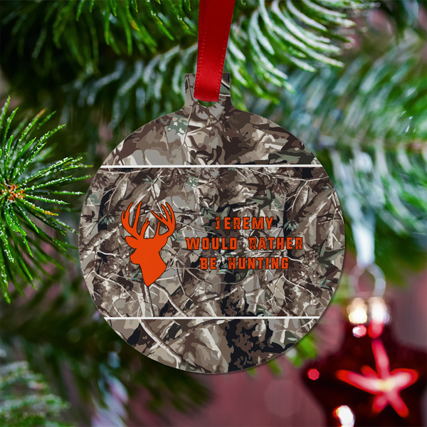 Hunting Camo Metal Ball Ornament - Lifestyle