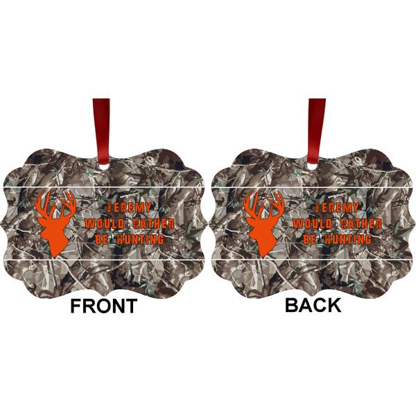 Hunting Camo Metal Benilux Ornament - Front and Back (APPROVAL)