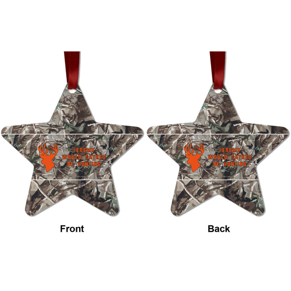 Hunting Camo Metal Star Ornament - Front and Back