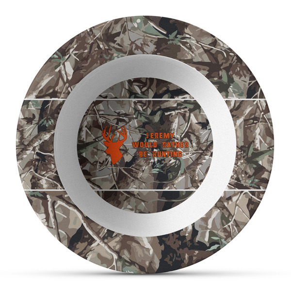 Custom Hunting Camo Plastic Bowl - Microwave Safe - Composite Polymer (Personalized)