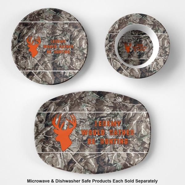 Hunting Camo Microwave & Dishwasher Safe CP Plastic Dishware - Group