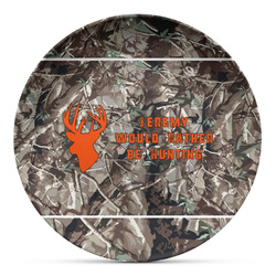 Hunting Camo Microwave Safe Plastic Plate - Composite Polymer (Personalized)