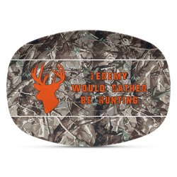 Hunting Camo Plastic Platter - Microwave & Oven Safe Composite Polymer (Personalized)