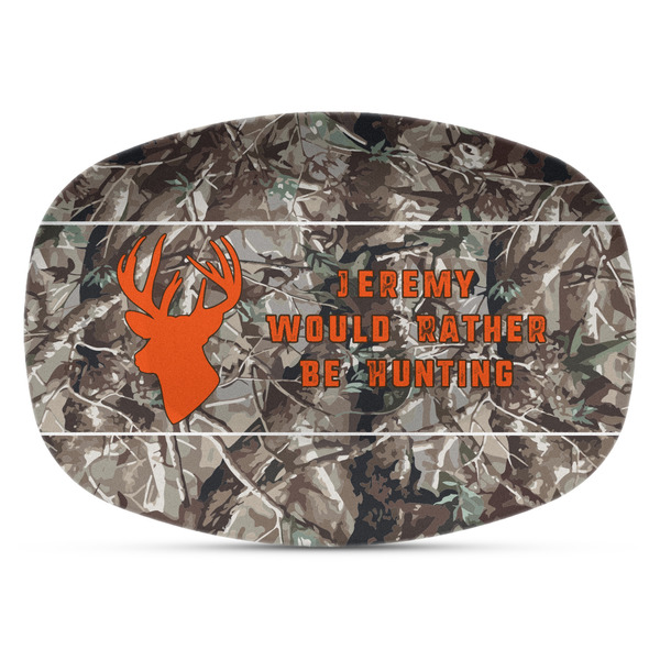 Custom Hunting Camo Plastic Platter - Microwave & Oven Safe Composite Polymer (Personalized)