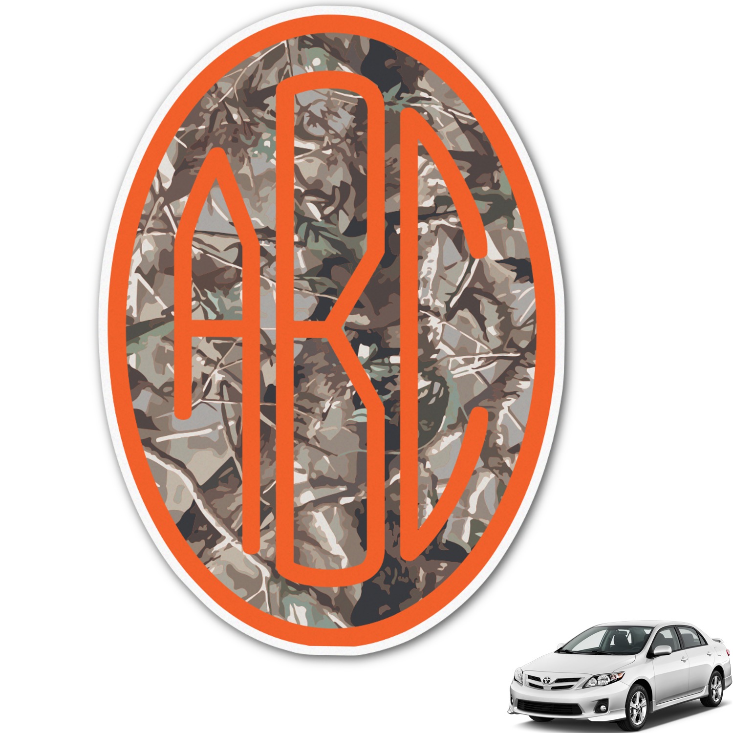 Custom Hunting Camo Monogram Car Decal (Personalized) YouCustomizeIt