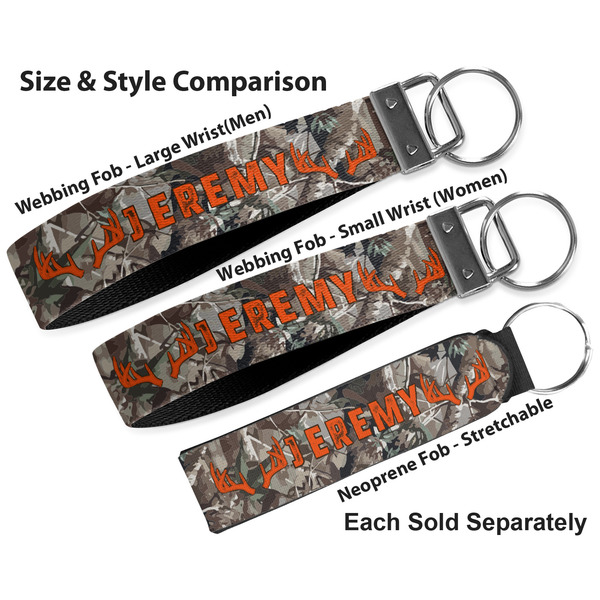 Hunting Camo Multiple Key Ring comparison sizes