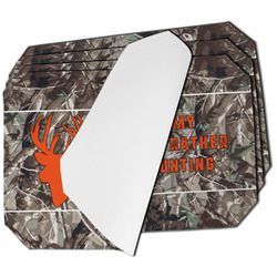 Hunting Camo Dining Table Mat - Octagon - Set of 4 (Single-Sided) w/ Name or Text