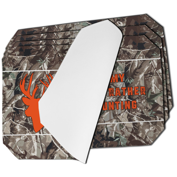 Custom Hunting Camo Dining Table Mat - Octagon - Set of 4 (Single-Sided) w/ Name or Text