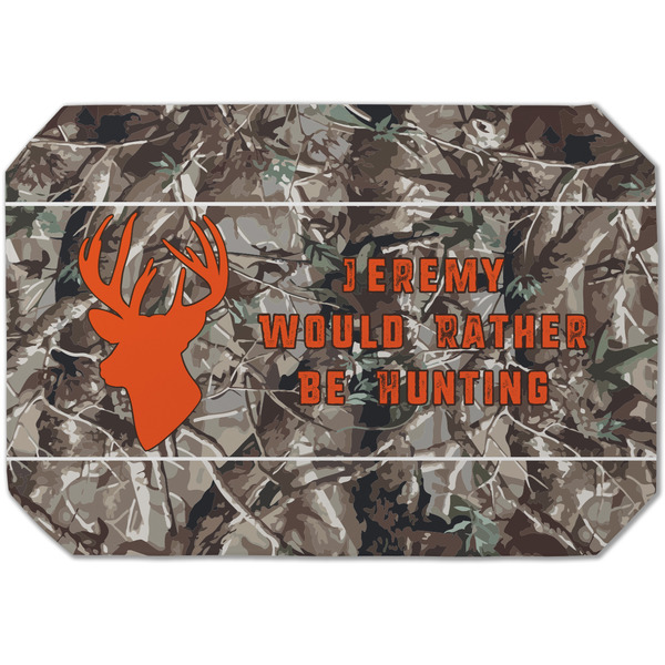 Custom Hunting Camo Dining Table Mat - Octagon (Single-Sided) w/ Name or Text