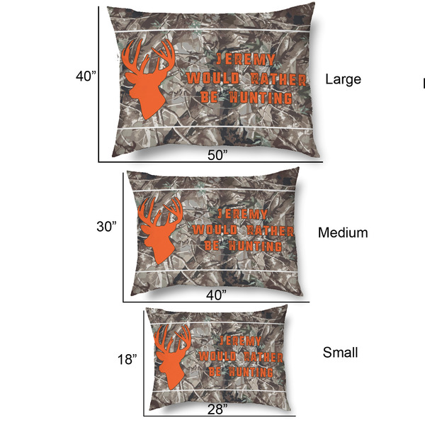 Hunting Camo Outdoor Dog Beds - SIZE CHART