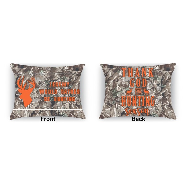 Hunting Camo Outdoor Rectangular Throw Pillow (Front and Back)