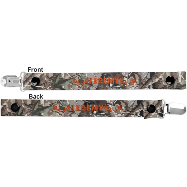 Hunting Camo Pacifier Clip - Front and Back