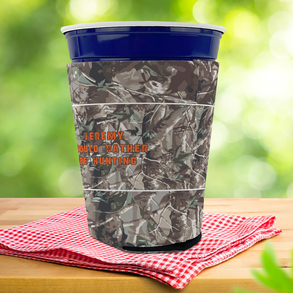 Hunting Camo Party Cup Sleeves - with bottom - Lifestyle