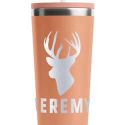 Hunting Camo RTIC Everyday Tumbler with Straw - 28oz - Peach - Single-Sided (Personalized)