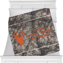 Hunting Camo Minky Blanket - Twin / Full - 80"x60" - Single Sided (Personalized)