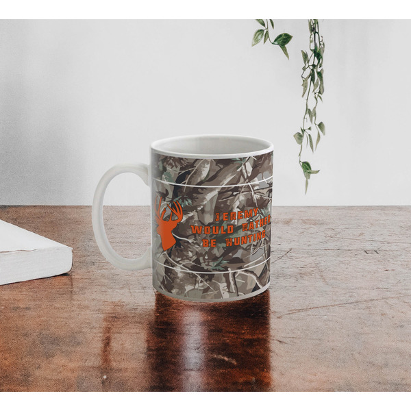 Hunting Camo Personalized Coffee Mug - Lifestyle