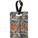 Hunting Camo Plastic Luggage Tag - Rectangular w/ Name or Text