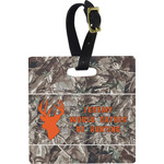 Hunting Camo Plastic Luggage Tag - Square w/ Name or Text