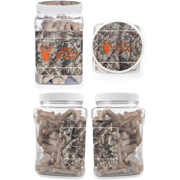 Hunting Camo Pet Treat Jar - Multiple Angles