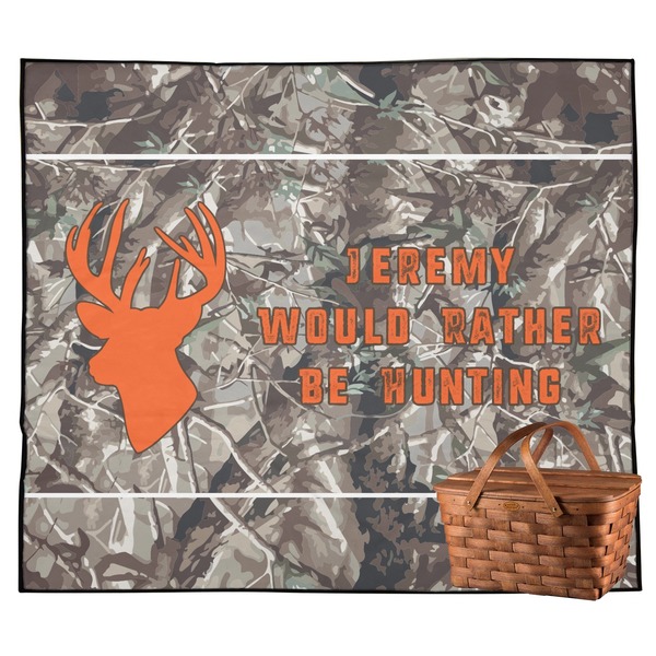 Custom Hunting Camo Outdoor Picnic Blanket (Personalized)
