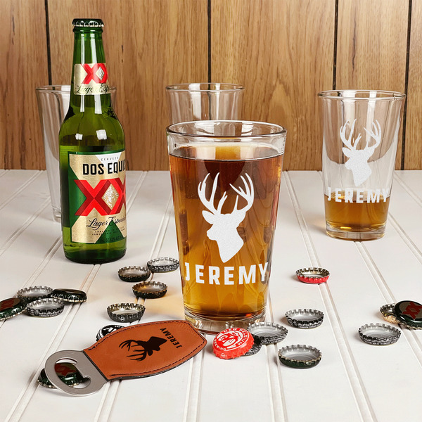 Hunting Camo Pint Glasses - In Context