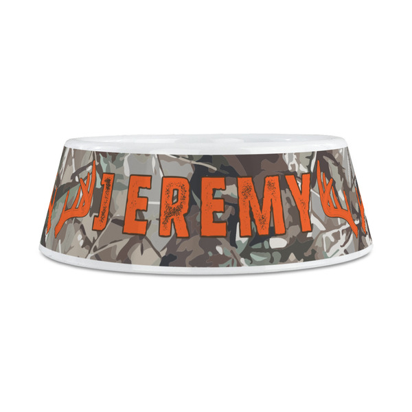 Hunting Camo Plastic Dog Bowls - Medium - FRONT