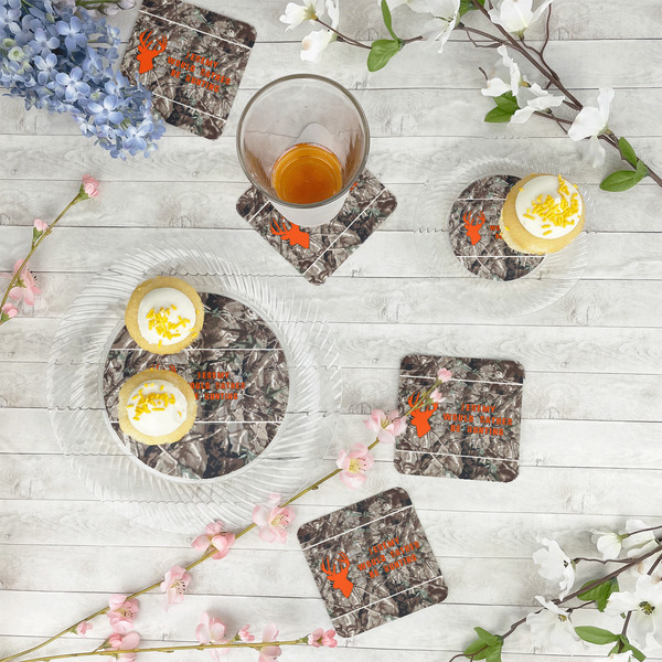 Hunting Camo Plastic Party Appetizer & Dessert Plates - In Context