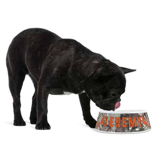 Hunting Camo Plastic Pet Bowls - Medium - LIFESTYLE