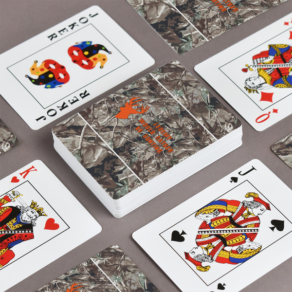 Hunting Camo Playing Cards - Front & Back View