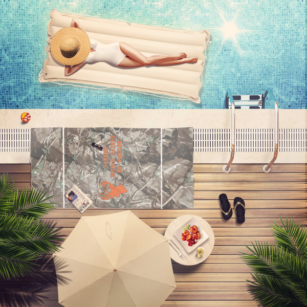 Hunting Camo Pool Towel Lifestyle