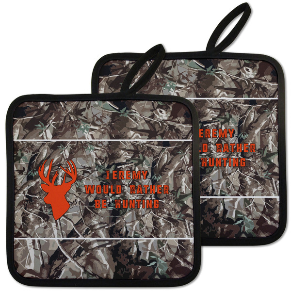 Custom Hunting Camo Pot Holders - Set of 2 w/ Name or Text