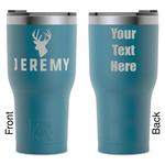 Hunting Camo RTIC Tumbler - Dark Teal - Laser Engraved - Double-Sided (Personalized)