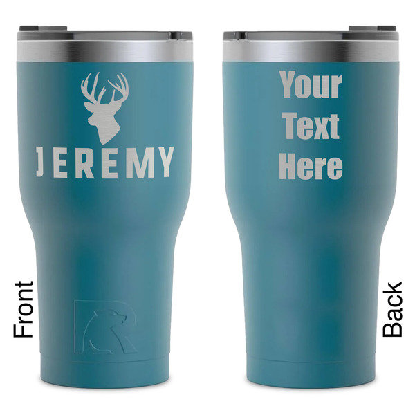 Custom Hunting Camo RTIC Tumbler - Dark Teal - Laser Engraved - Double-Sided (Personalized)