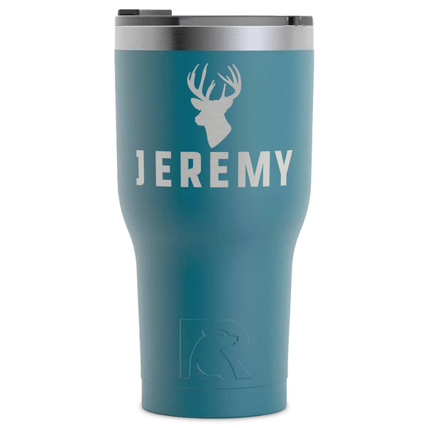 Custom Hunting Camo RTIC Tumbler - Dark Teal - Laser Engraved - Single-Sided (Personalized)