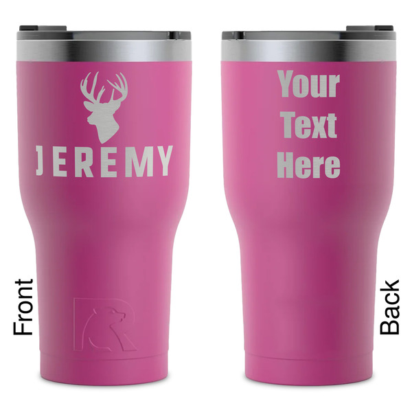 Custom Hunting Camo RTIC Tumbler - Magenta - Laser Engraved - Double-Sided (Personalized)