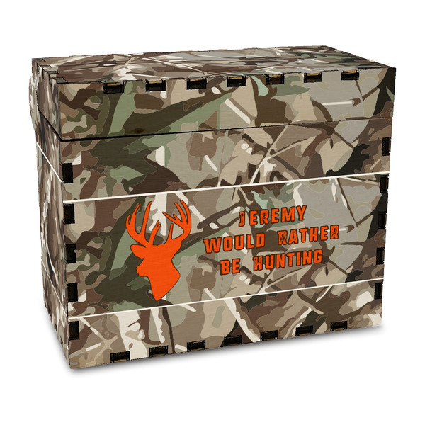 Custom Hunting Camo Wood Recipe Box - Full Color Print (Personalized)
