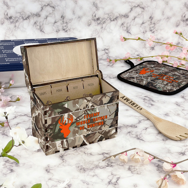 Hunting Camo Recipe Box - Full Color - In Context