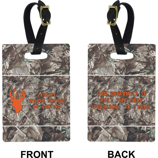 Hunting Camo Rectangle Luggage Tag (Front + Back)