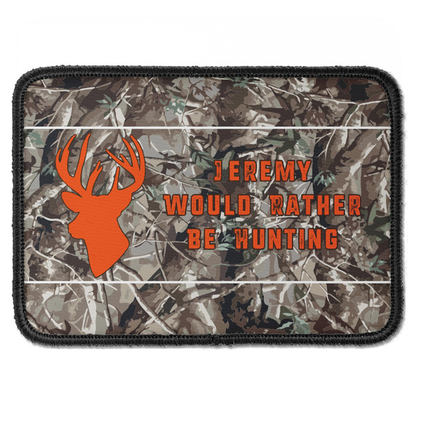 Custom Hunting Camo Iron On Rectangle Patch w/ Name or Text