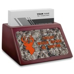 Hunting Camo Red Mahogany Business Card Holder (Personalized)