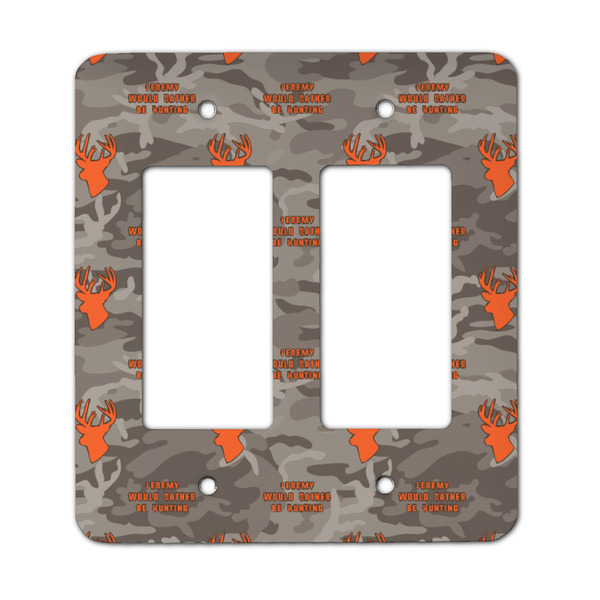 Custom Hunting Camo Rocker Style Light Switch Cover - Two Switch (Personalized)