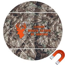 Hunting Camo Round Car Magnet - 6" (Personalized)